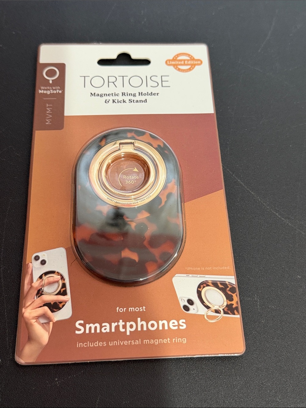 MVMT tortoise magnetic ring holder and kick stand
